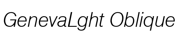 GenevaLght Oblique font preview