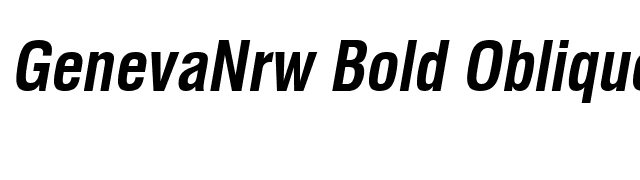 GenevaNrw Bold Oblique font preview