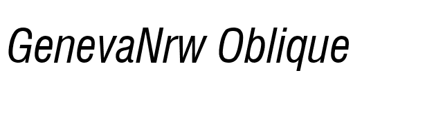 GenevaNrw Oblique font preview