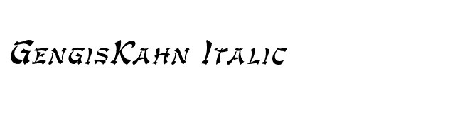 GengisKahn Italic font preview