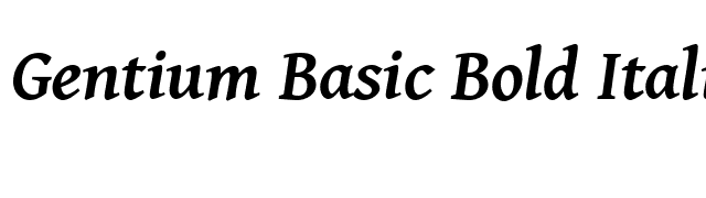 Gentium Basic Bold Italic font preview