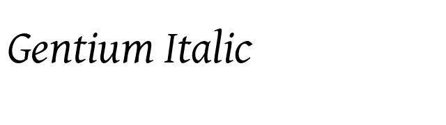 Gentium Italic font preview