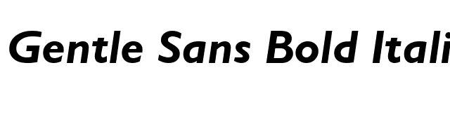 Gentle Sans Bold Italic font preview