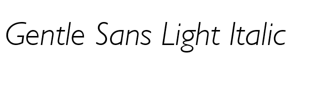 Gentle Sans Light Italic font preview