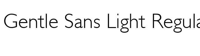 Gentle Sans Light Regular font preview