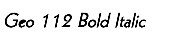 Geo 112 Bold Italic font preview