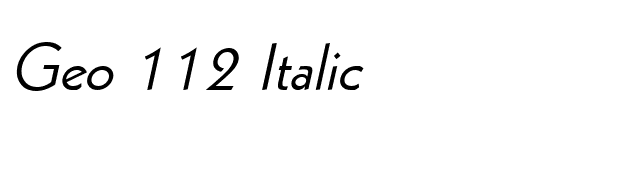 Geo 112 Italic font preview