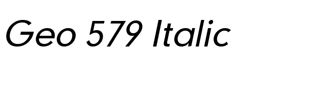 Geo 579 Italic font preview