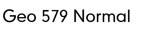 Geo 579 Normal font preview