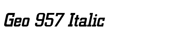 Geo 957 Italic font preview