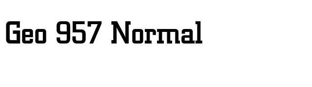 Geo 957 Normal font preview