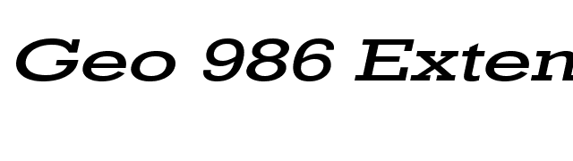 Geo 986 Extended Italic font preview