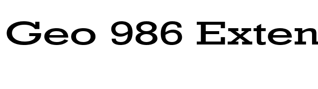 Geo 986 Extended Normal font preview