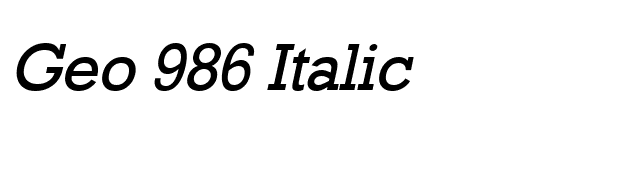 Geo 986 Italic font preview