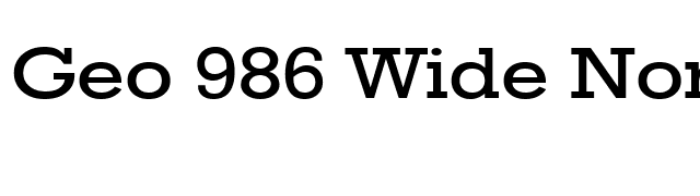 Geo 986 Wide Normal font preview