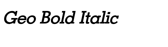 Geo Bold Italic font preview