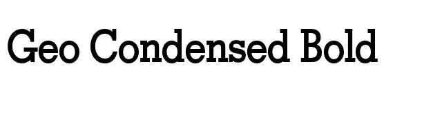 Geo Condensed Bold font preview