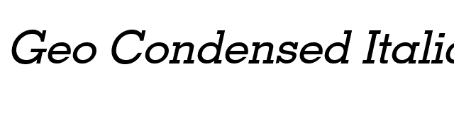 Geo Condensed Italic font preview