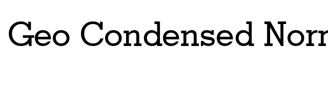 Geo Condensed Normal font preview