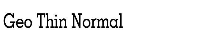 Geo Thin Normal font preview