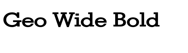 Geo Wide Bold font preview