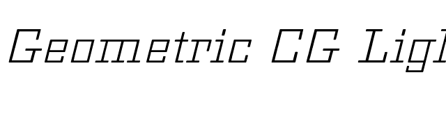 Geometric CG Light Italic font preview