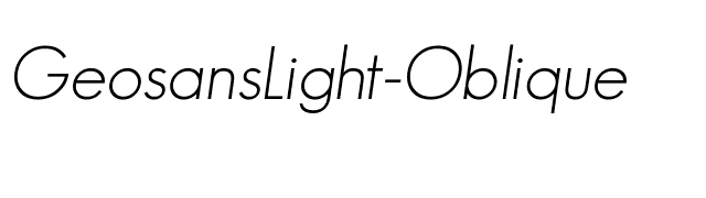 GeosansLight-Oblique font preview