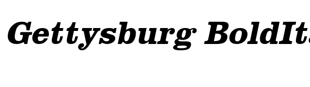 Gettysburg BoldItalic font preview