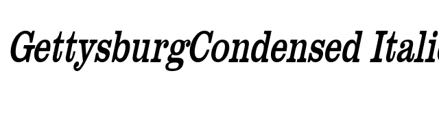 GettysburgCondensed Italic font preview