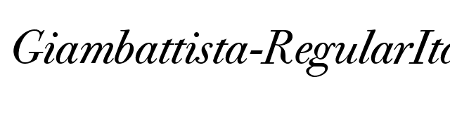 Giambattista-RegularItalic font preview