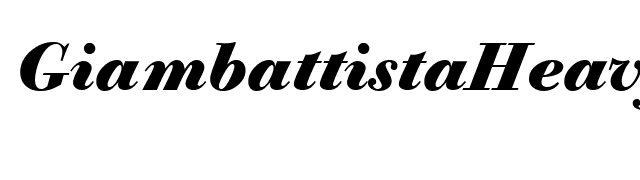 GiambattistaHeavy-RegularItalic font preview