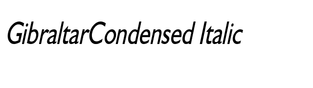 GibraltarCondensed Italic font preview