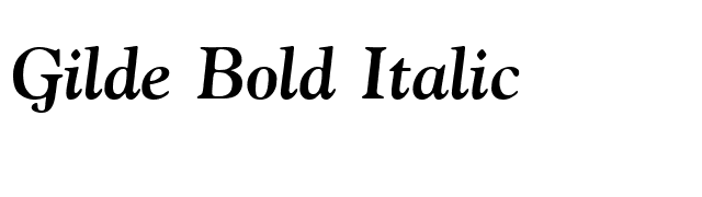 Gilde Bold Italic font preview