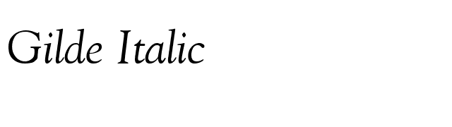 Gilde Italic font preview