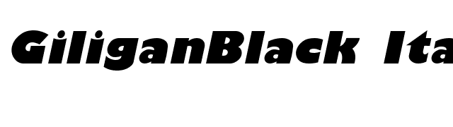 GiliganBlack Italic font preview