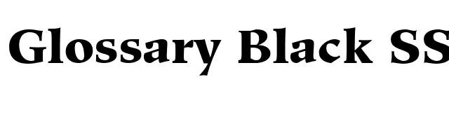 Glossary Black SSi Black font preview