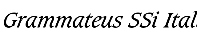 Grammateus SSi Italic font preview