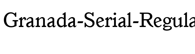 Granada-Serial-Regular font preview