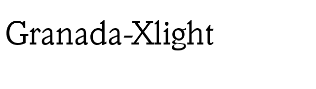 Granada-Xlight font preview