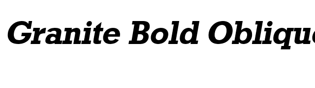 Granite Bold Oblique font preview