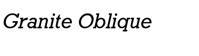 Granite Oblique font preview