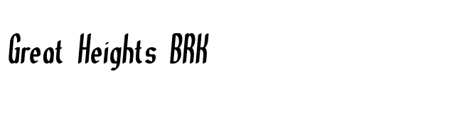 Great Heights BRK font preview