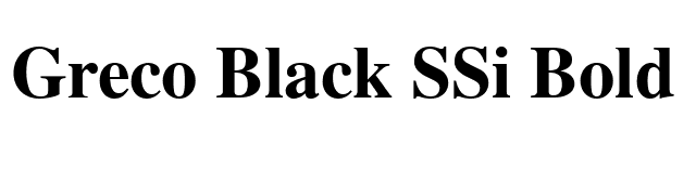 Greco Black SSi Bold font preview