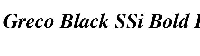 Greco Black SSi Bold Italic font preview