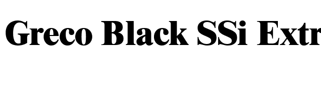 Greco Black SSi Extra Bold font preview