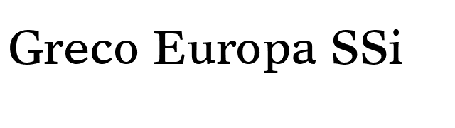 Greco Europa SSi font preview