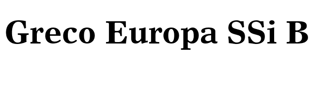 Greco Europa SSi Bold font preview