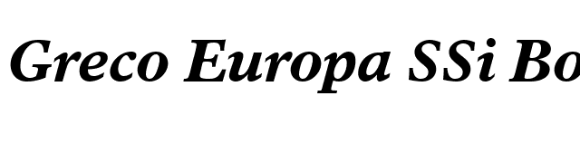 Greco Europa SSi Bold Italic font preview