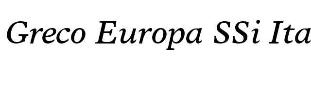 Greco Europa SSi Italic font preview