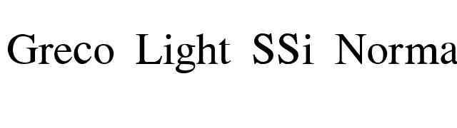 Greco Light SSi Normal font preview